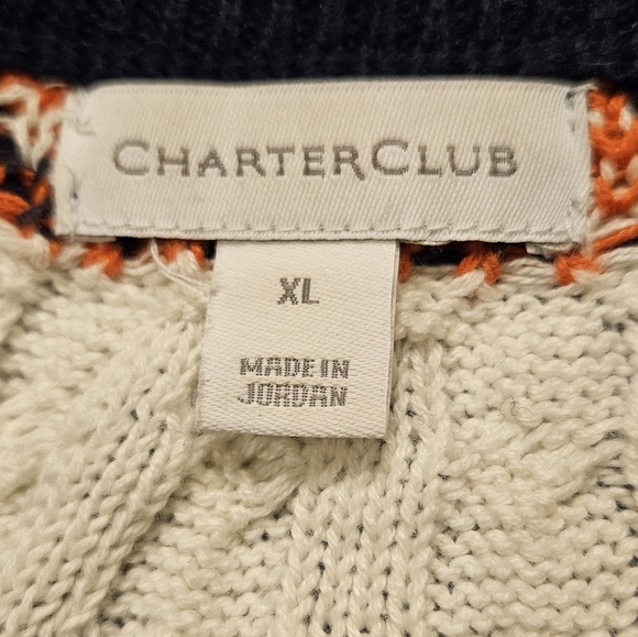 COPY - charterclub fair isle print knit crochet sweater blue size XL - Picture 6 of 9
